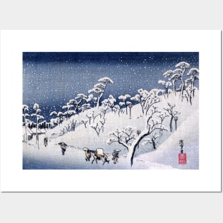 19th C. Snow on Asuka Hill Japan Posters and Art